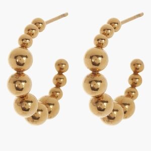Nordstrom Rack Waterproof Metal Gold Orb Hoop Gold Earrings- NIP